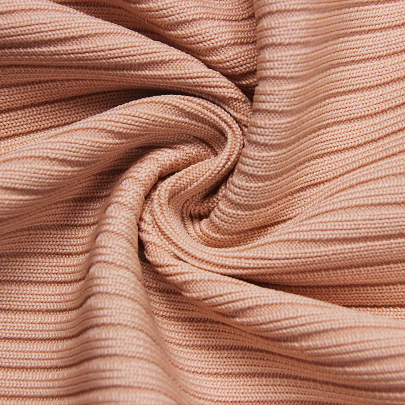 The fabric texture of Adjustable pink straps bra top and midi length skirt set  | Gina Kim